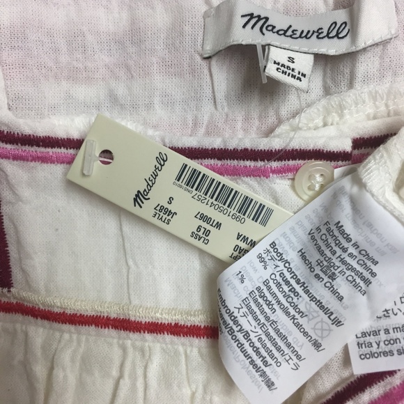Madewell Embroidered Sandblossom Pesant Boho Top S - Picture 8 of 8